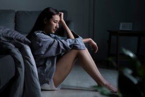 Sad and worried woman